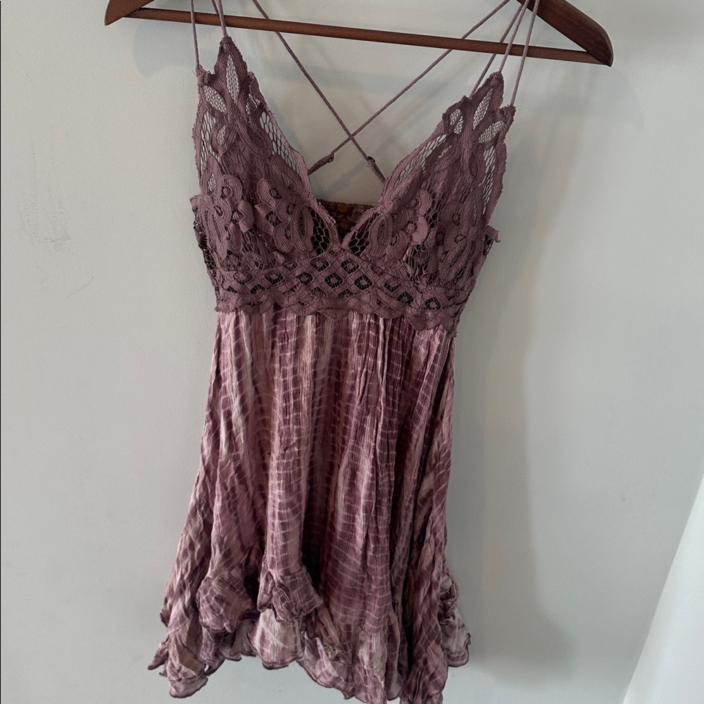 Free People Adella slip dress in Plum Combo size XS - Picture 6 of 9